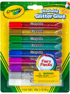 Crayola Washable Glitter Glue Pens .35oz-Bold 9/Pkg, 1 Pack of 12 Piece