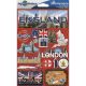 Reminisce Jet Setters Country Dimensional Stickers 4.5 inch X7.5 inch England