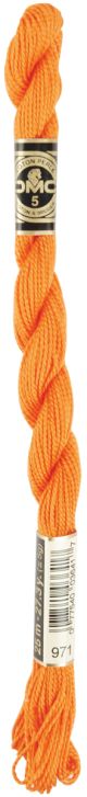 DMC Pearl Cotton Yarn Size 5 27.3yd Pumpkin 1 Pack of 1 Skein