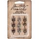 Idea Ology Metal Ring W Brad Fastener .25 inch 9 Per Pkg Antique Nickel Brass and Copper