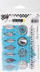 Carabelle Studio Cling Stamp A6 By Birgit Koopsen Scribbled Leaves and Textured Circles