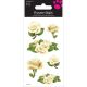 SandyLion Essentials Handmade Stickers White Roses 6 Per Pkg