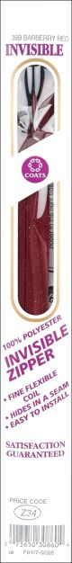 Coats Invisible Zipper 12 Inch To 14 Inch Barberry Red