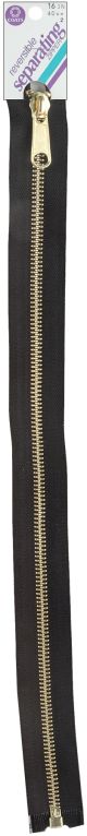 Coats Reversible Separating Metal Zipper 16 inch Black