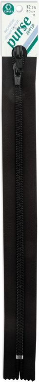 Coats Purse Double Slider Zipper 12 Inch Black