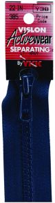 YKK Vislon Sport Separating Zipper 22inchesLight Navy