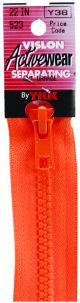 YKK Vislon Sport Separating Zipper 22 inch Burnt Orange
