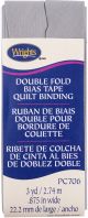 Wrights Double Fold Quilt Binding .875 inch X3yd Medium Grey