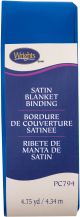 Wrights Single Fold Satin Blanket Binding 2 InchX4.75yd Snorkel Blue