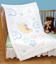 Jack Dempsey Stamped White Quilt Crib Top 40 Inch X60 Inch Bear On The Moon