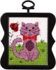 Bucilla Per Beginner Minis Counted Cross Stitch Kit 3Inch Scallop Kitty 14 Count