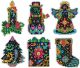 Design Works Plastic Canvas Ornament Kit 3.5 inch X4 inch 6 Per Pkg Christmas Fantasy 14 Count