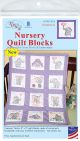 Jack Dempsey Stamped White Nursery Quilt Blocks 9X9 inches Elephants