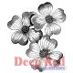 Deep Red Cling Stamp 1.7 inch X2.1 inch Dogwood Flowers