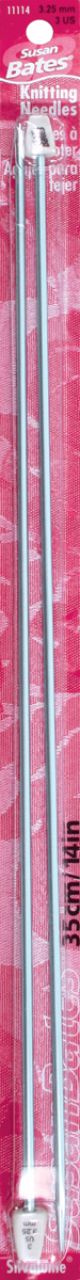 Silvalume Single Point Knitting Needles 14 Inch Size 3per3.25mm