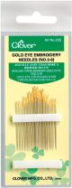 Clover Gold Eye Embroidery Needles Size 3 Per 9 16 Per Pkg