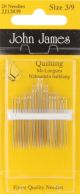 John James Quilting Betweens Hand Needles Size 3 9 20 Per Pkg