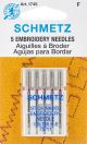 Schmetz Embroidery Machine Needles Size 11 75 5 Per Pkg