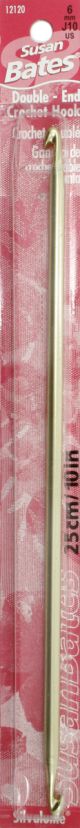 Silvalume Aluminum Double End Crochet Hook 10 Inch Size J10 Per 6mm