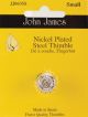 John James Nickel Plated Steel Crimp Top Thimble Small Size 5