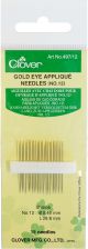 Clover Gold Eye Applique Needles Size 12