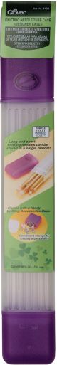 Clover Knitting Needle Tube Case 16 InchX2.25 InchX1.5 Inch Purple