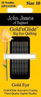 John James Gold n Glide Big Eye Quilting Needles Size 10 10 Per Pkg