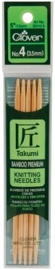Takumi Bamboo Double Point Knitting Needles 5 inch 5 Per Pkg Size 4 3.5mm