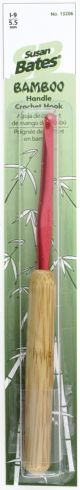Susan Bates Bamboo Handle Silvalume Head Crochet Hook 5.5 inch Size I9 5.5mm