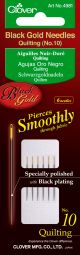Clover Black Gold Quilting Needles Size 10 6 Per Pkg