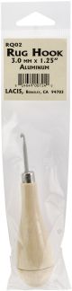 Lacis Punch Needle Rug Hook W Wood HandleAluminum 3mmX1.25inches