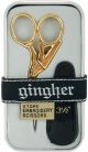 Gingher Gold Handled Stork Embroidery Scissors 3.5 Inch W Per Leather Sheath 1 pack of 1 piece