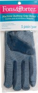 Fons and Porter Machine Quilting Grip Gloves 1 Pair Medium Blue