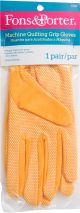 Fons and Porter Machine Quilting Grip Gloves 1 Pair Large Gold