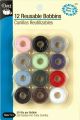 Dritz Reusable Bobbins Pre Threaded 12 Per Pkg Assorted Colors