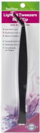 Tool Tron Lighted Bent Tip Tweezers Black