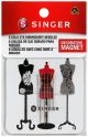 Singer Gold Eye Embroidery Needles On Collectible Magnet 6 Per Pkg Dressform Magnet
