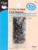 Dritz Sew On Hook and Eye Closures 12 Per Pkg Black and Nickel