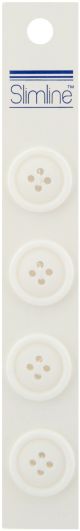 Slimline Buttons White 4 Hole 3 Per 4 Inch 4 Per Pkg