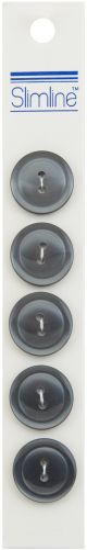 Slimline Buttons Grey 2 Hole 3 Per 4 Inch 5 Per Pkg