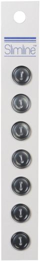 Slimline Buttons Black 4 Hole 1 2 inch 6 Per Pkg