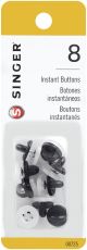 Singer Instant Buttons 8 Per Pkg White