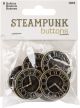 Blumenthal Steampunk Buttons Antique Gold Clock 8 Per