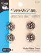 Dritz SewOn Snaps 4 Per PkgNickelPlated Brass Size 4