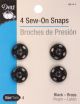 Dritz Sew On Snaps 4 Per Pkg Black Size 4