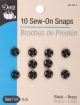 Dritz SewOn Snaps 10 Per PkgBlack Size 2 0