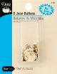 Dritz No Sew Jean Buttons 11 16 inch 6 Per Pkg Gilt