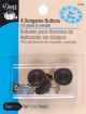 Dritz No Sew Dungaree Buttons 5 8 inch 4 Per Pkg Antique Brass