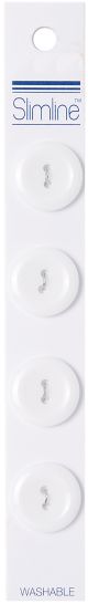 Slimline Buttons Series 1 White 2 Hole 3 4 inch 4 Per Pkg