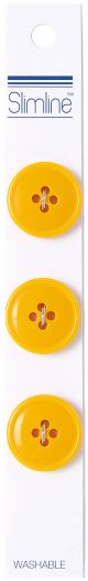 Slimline Buttons Series 1 Yellow 4 Hole 3 4 inch 3 Per Pkg